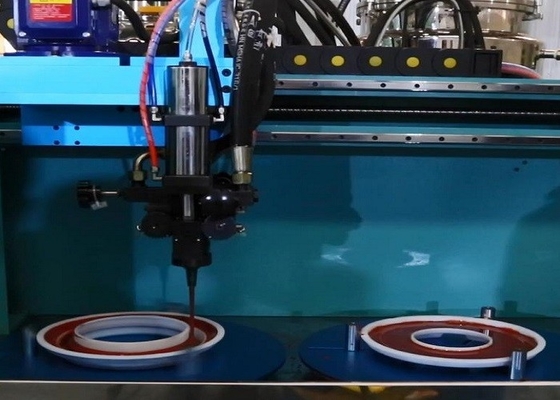 περιστροφική πτυχώνοντας μηχανή plm-pu-2 380V 50Hz διπλή PU σταθμών μηχανή εγχύσεων κόλλας